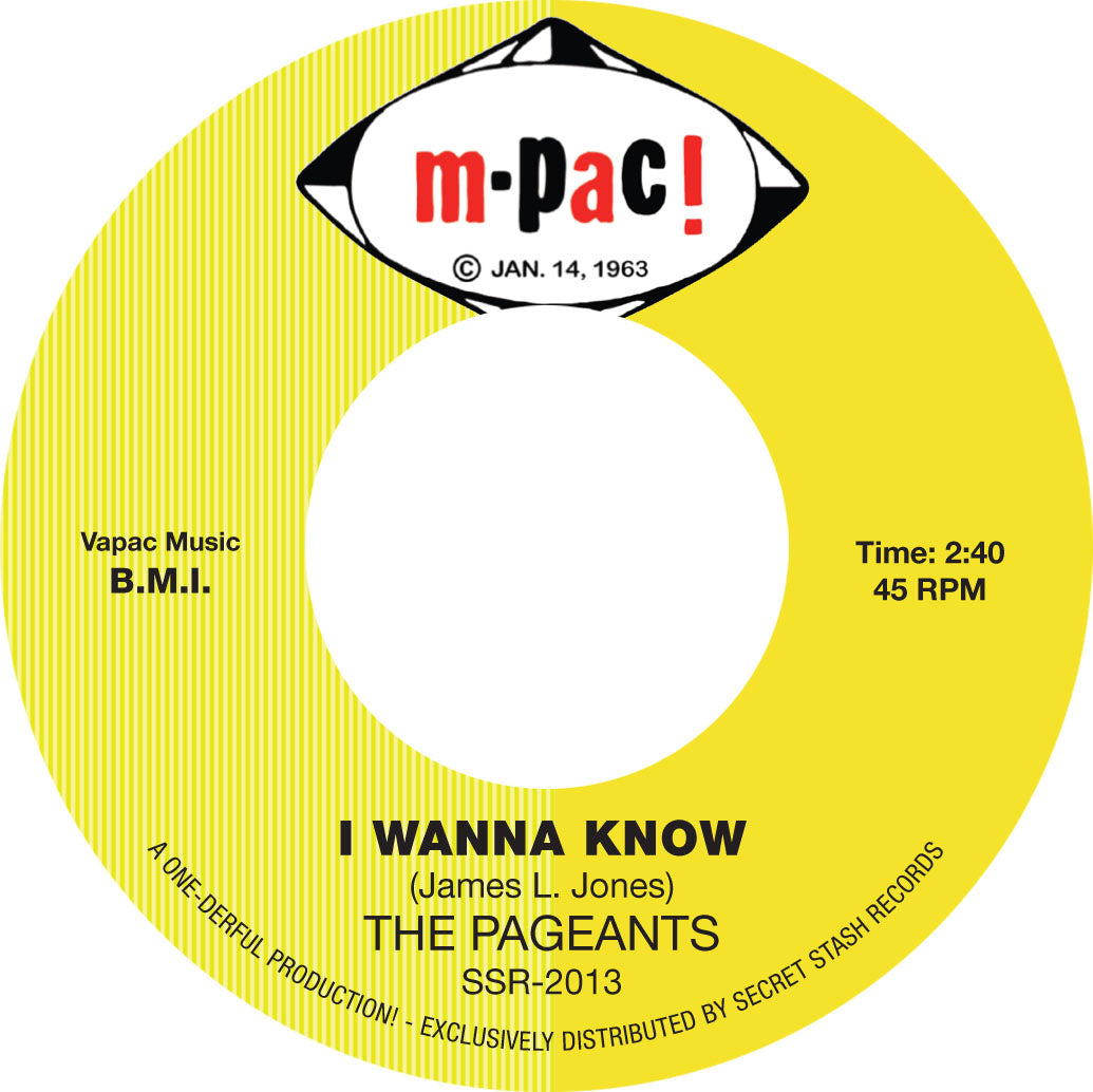 The Pageants "I Wanna Know B/W I Won't Come Back"